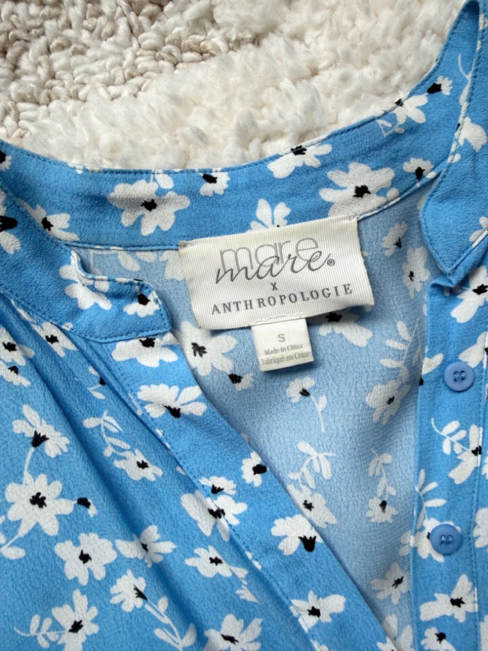 Mare Mare X Anthropologie Lynda Maxi Floral Blue White Dress, small - Picture 6 of 7
